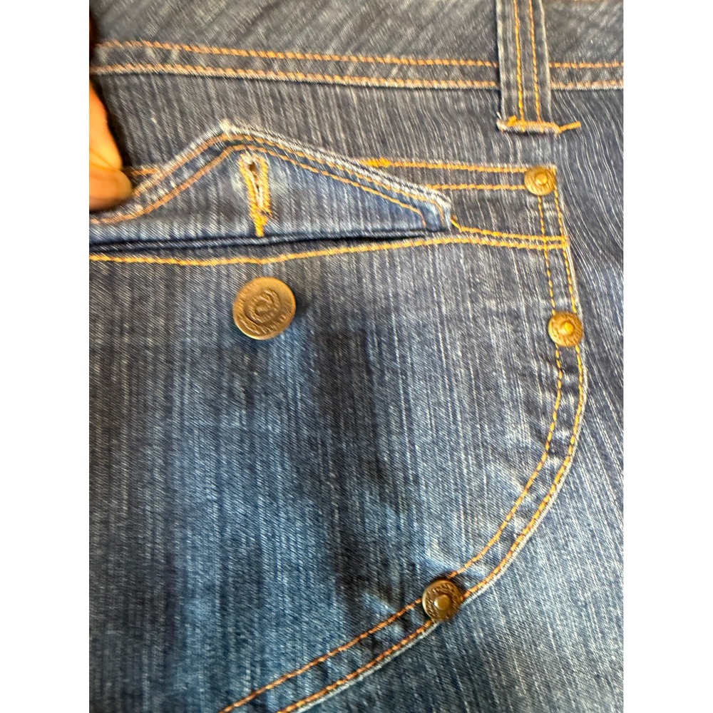 Denim d Gree 16W Embroidered Western Maxi Skirt Dark Wash Blue Side Slit Studded - Picture 11 of 14